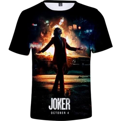 Joker t shirt men summer casual short tops tee 3d print shirts for men joker face tshirt hip hop Harajuku t-shirt new hot sale
