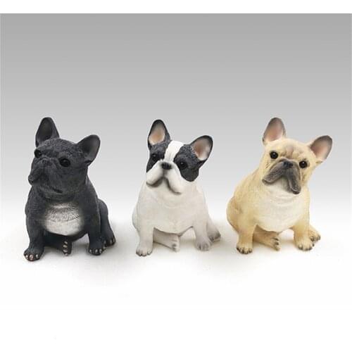 JJM French Bulldog Statue Pet Animal Figure Model Toy Collector Decor Kid Gift Car Decoration French Cow Resin Crafts Souvenirs