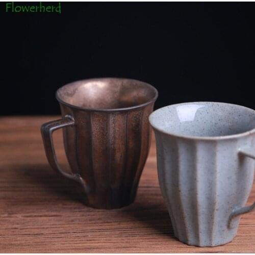 Ceramic Coffee Mug Kung Fu Tea Cup Vintage Pottery Porcelain Water Cups Office Home Tea Mugs Teaware Coffeeware