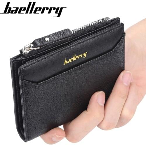 New Brand Mens Wallet Leather Solid Slim Wallets Men Pu Leather Short Credit Card Holders Coin Purses Business Purse Male