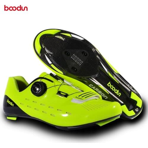 BOODUN Road Cycling Shoes Carbon Fiber New Ultralight Men profession Racing Bike Self-Locking Triathlon Racing Shoes