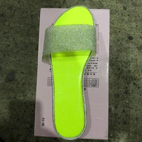 Summer Kids Shoes for Girl Fluorescent Slippers Serpentine Beach Shoes Ladies Flat Sandals Jelly Color Crystal Trim Sandals