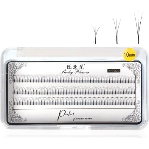Lucky Flower 0.10 C Curl Wave Shape 3 Flares Individual Eyelash Extensions False Eyelashes Natural Long Fake Lashes