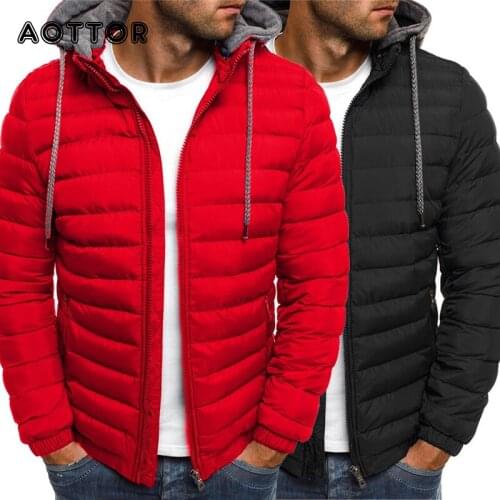 Men Cotton Parka Brand Jacket Winter Casual Hooded Coat Mens Zipper Thick Down Parkas Fake 2 Pieces Windbreaker Outerwear
