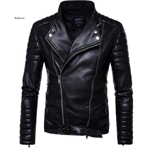 Mens motorcycle leather jacket high-end Cali motorcycle jacket mens stylish personality jacket