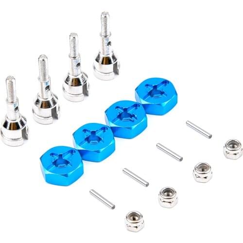 Wheel Conversion Set Axle & 12mm Hex Drive Hub Turn 1/10 on Road for 1/18 A959 A969 A979 A959B A969-B RC Car Upgrade Parts