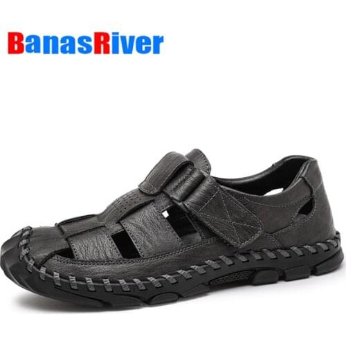 NEW Brand Summer Leather Men Sandals Classic Beach Sport Shoes Large Size Outdoor Casual Light Comfort Fashion Sneakers Handmade
