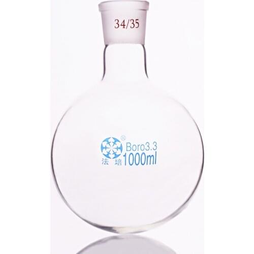 Single standard mouth round-bottomed flask,Capacity 1000ml and joint 34/35,Single neck round flask