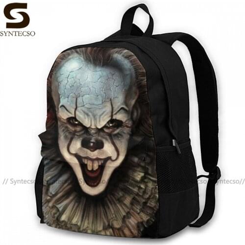 Horror Clown Backpacks Soft Leisure Polyester Backpack Elementary School Female Bags