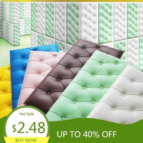 Self Adhesive Foam Wallpaper 3D Wall Panel Living Room Brick Stickers Bedroom Kids Room Brick Papers Home Decoration