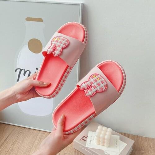 Summer Women Men Slippers Cute Flip Flops Thick Sole Non-Slip Slides Sandals Beach Bathroom Indoor Home Couple Female Pool Shoes