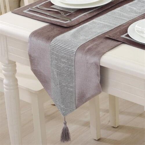 Modern Diamond Velvet Table Runner Dining Placemats Tablemats Home Decor Wedding Party Decoration NO CUSHION COVER