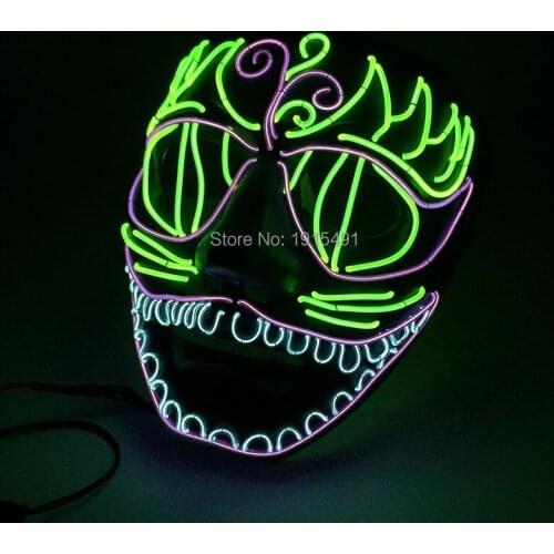 Luminous Shuffle Dance Favors Led Tube Rope Mask Festival Nighttime Party Holiday Lights Concert Live EL Wire Rave Costume Mask