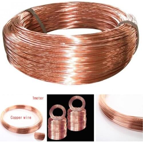 T2 Copper Red copper Line Bare Wire 99.90% Length 1 meter Diameter 0.5/0.8/1/1.5/2/2.5/3mm Copper line