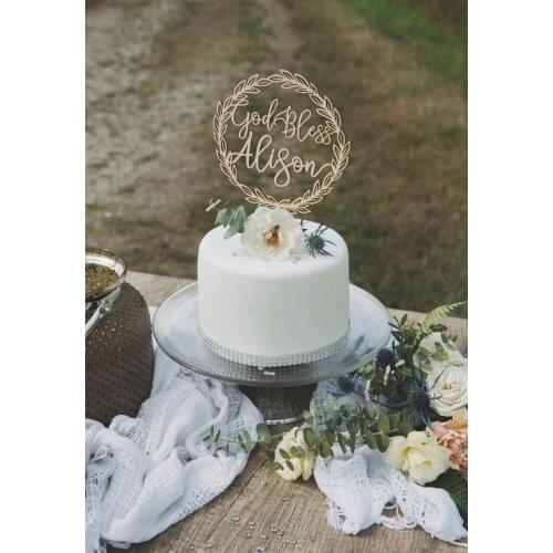 Cake topper for Baptisms, First Communions, and Confirmations.Baptism cake topper, God bless cake topper