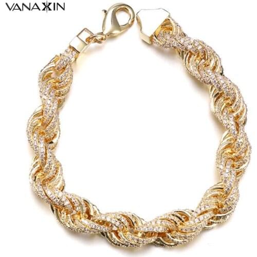 VANAXIN Gold Bracelets For Men