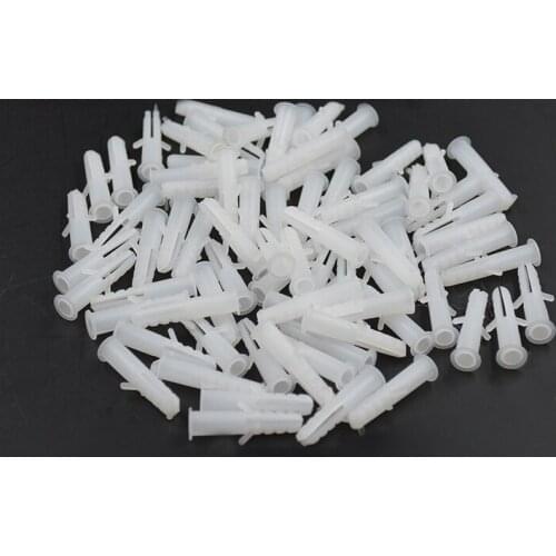 50Pcs White Sleeve Nylon Screw Bolts Plastic Plug Expansion Tube 5mm