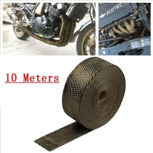 5M Thermal Exhaust Tape Exhaust Pipe Wrap Header Heat Resistant Cloth For Motorcycle Exhaust System With Fixed Strap Hot