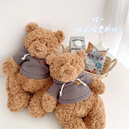 High Quality Fluffy Teddy Bear With Hoodies Stuffed Animals Plush Toys Doll for Kids girls Birthday Christmas Gifts Room Decor