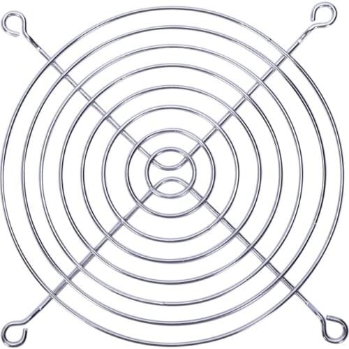 PC DC Fan Grill Protector Metal Finger Guard 120mm 12cm Silver Tone
