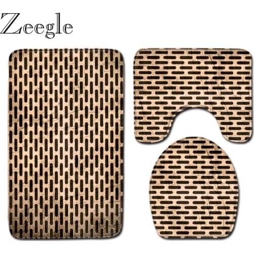 Zeegle Bathroom Carpet Set Anti-slip Bathroom Rug Shower Carpet Funny Bath Mat Absorbent Toilet Rug Washable Bathroom Rug Set