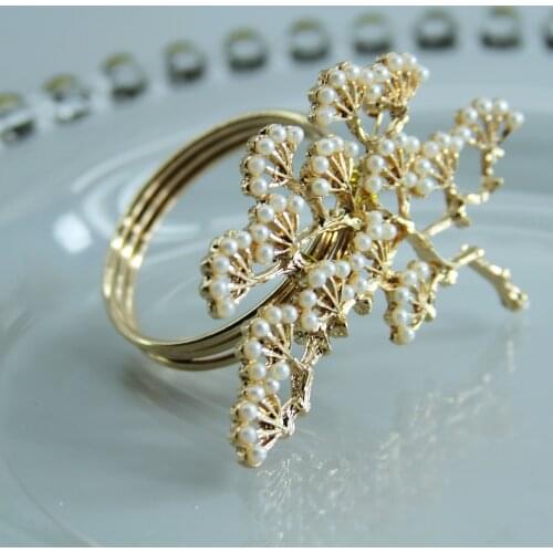Pearl tree napkin ring decoration napkin holder for wedding 12 pcs free shipping qn19071101