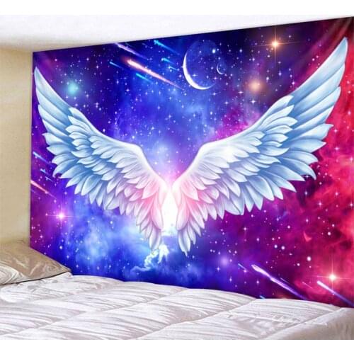 Starry universe wings background Tapestry Indian Mandala Tapestry Wall Hanging Tapestries Boho Bedroom Wall Rug Couch Blanket