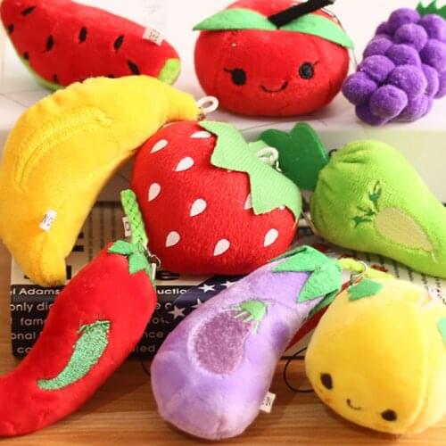 16 Kinds Kawaii Fruits/Vegetables Plush Animals Doll Toys Pendant Plush Toys Key Chain Ring Pendant Plush Toys Kids Gift