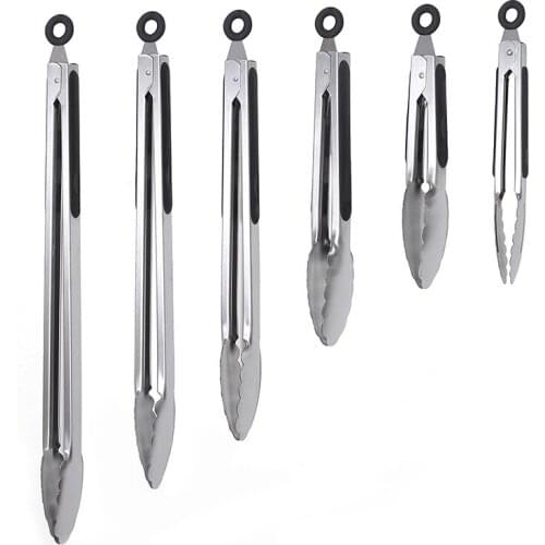 430 Stainless Steel Salad Tongs BBQ Kitchen Cooking Food Serving Utensil Tong Kitchen Accessories Tools Restaurant Food Folder