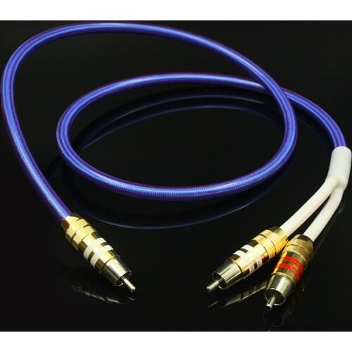 Audiophile HiFi 1RCA To 2RCA Audio Cable With Gold-plated RCA Plug