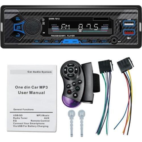 USB/SD Port Car Radio 12V Stereo Bluetooth FM Radio MP3 Audio Player In-Dash 1 DIN Auto Electronics Car MP3 Multimedia Player