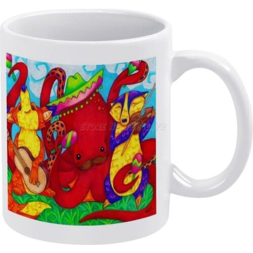 Mariachi Band White Mug Vintage Mug New Unisex Size Mug Octopus Mariachi Band Mexican