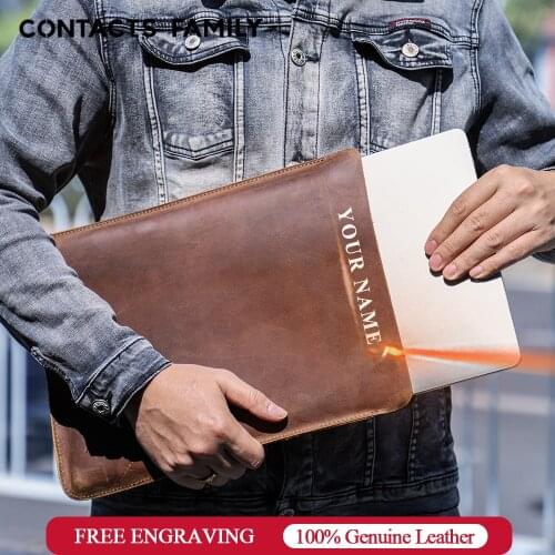 Laptop Case For Macbook Air Pro 13 15 Case 2020 Sleeve Bag A2179 A2338 M1 A2159 A2289 Genuine Leather ASUS DELL XPS Cover