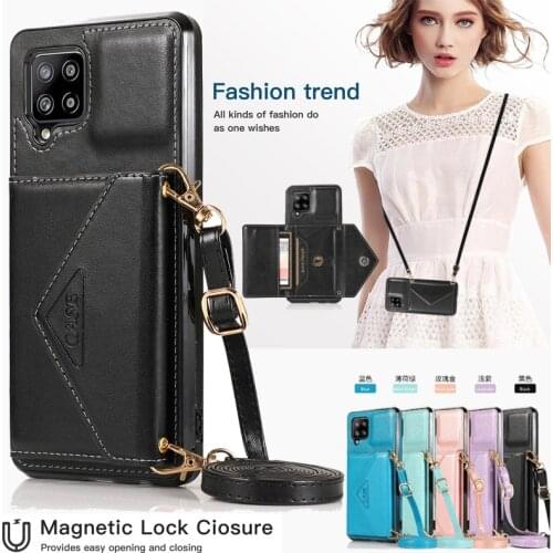 Flip Single Buckle Leather Case For Samsung A12 A32 5G A72 A52 With Wallet Stand Card Slot Cover For Galaxy A71 A51 A21S Coque