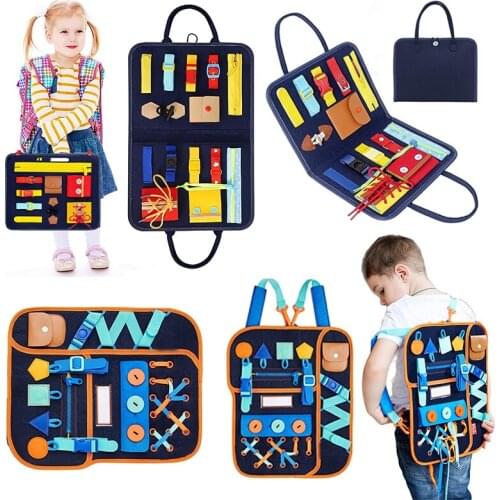 Kids Busy Board Buckle 1-5 Years Old Zip Button Lace Up Tool Toy Montessori Early Education Dress Aids Preschool Toys For Kids
