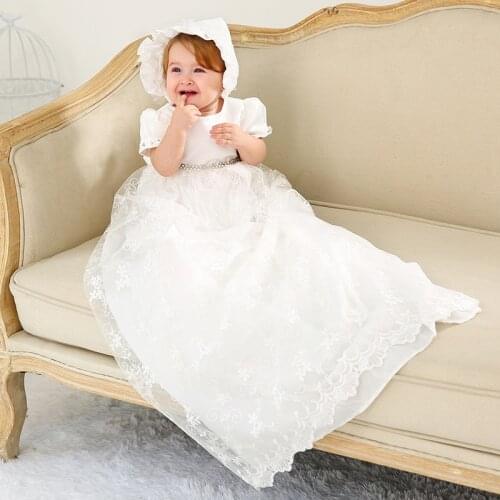 Birthday Toddler Baby Girls Baptism Dress Christams Costumes Newborn Kids Princess Christening Dresses with Pearls Bow