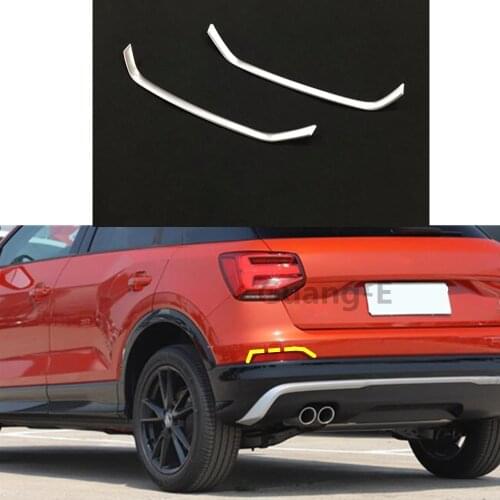 For Audi Q2 Q2L 2018 2019 2020 Car Detector ABS Chrome Trim Back Tail Rear Fog Light Cover Lamp Frame Stick Part 2pcs