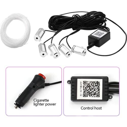 DropShipp Car Atmosphere Lights EL Neon Wire Strip Light RGB Multiple Modes App Sound Control Auto Interior Decorative Ambient
