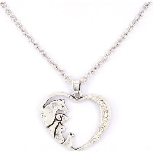 Hzew Animal kingdom pendant necklace horse dog cat bird necklace gift
