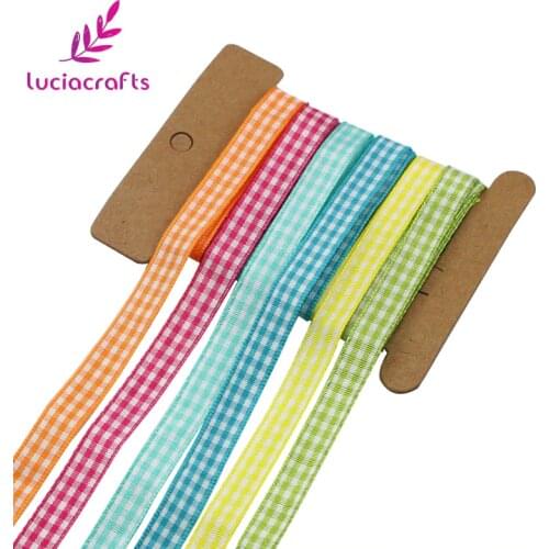 Lucia crafts 6yards(1 yard/color) 10mm Dots Printed Grosgrain Ribbon for Bow Crafts DIY Sewing Garment Accessories R0402