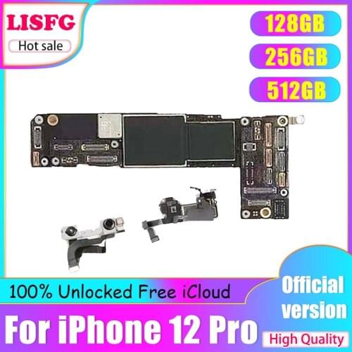 Original Logic Board For iphone 12 PRO 6.1" Motherboard Unlocked With Face ID Logic board With chips Support 5G Network
