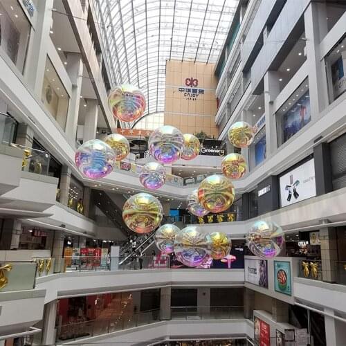 Customized Size PVC Inflated Sealed Mirror Ball Floating Inflatable Reflective Balloon
