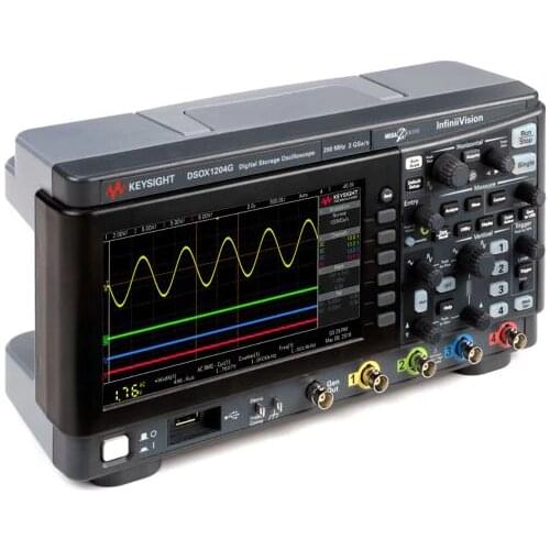 DSOX1204G Oscilloscope: 70/100/200 MHz, 4 Analog Channels, with a built-in Waveform Generator