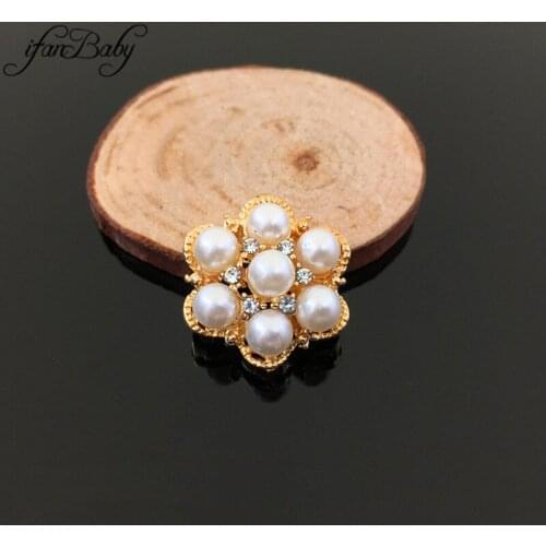 Flat back for DIY accessories Pearl rhinestone buttons