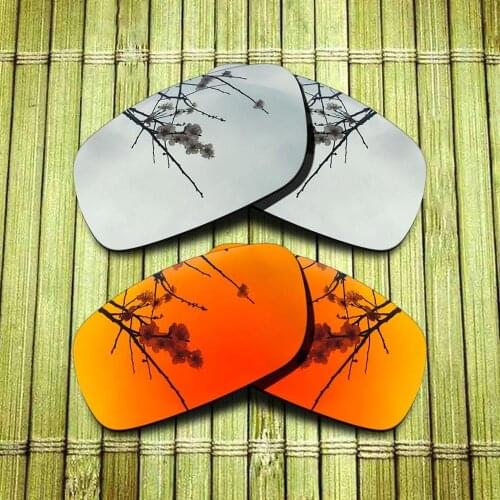 Polarized Replacement Lense For-Oakley Crankshaft Sunglasses Frame True Color Mirrored Coating - Chrome&Red Combine Options