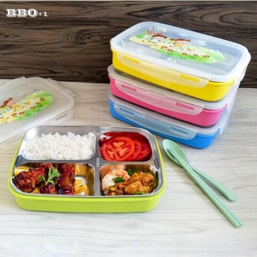 Portable Cute Mini Japanese Bento Lunch Boxs Set Thermal Lunch Boxes Adults Picnic Food Container Food Storage 4 Grid Container