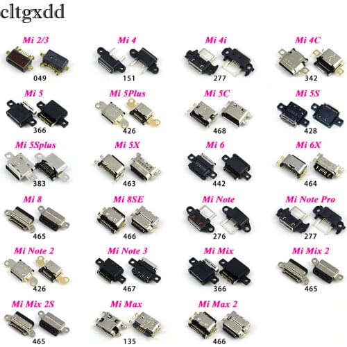 Cltgxdd Micro USB Connector Jack for Xiaomi Mi 2 3 4 4i 4C 5 5S Plus 5C 6 6X 8 8SE Note 2 3 Mix 2 2S Max DC Charging Socket Port