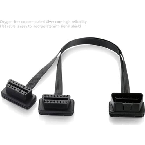 OBD II 16Pin Y Splitter Extension Cable Lead One Male to Dual Female