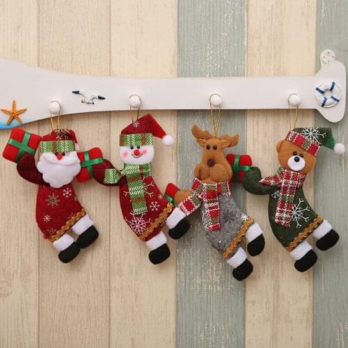 Merry Christmas Ornament plush snowman accessory Craft New Year 2021 DIY Santa Claus Pendants Home Furnishing Tree Decoration