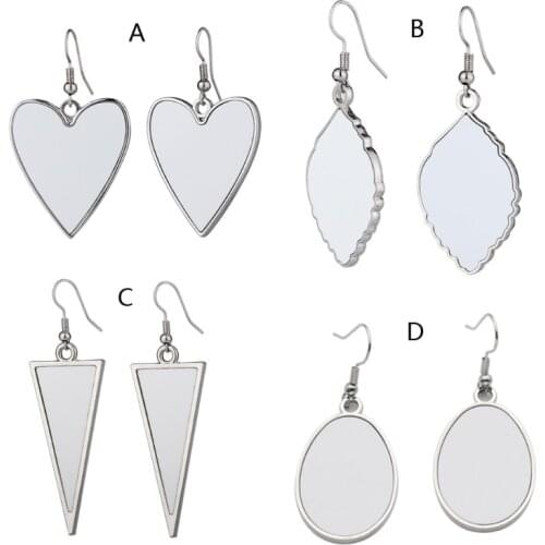 Handmade Heat Sublimation Blanks Drop Earrings MDF Sublimation Photo Printing Dangle Earrings for Women Jewelry Making